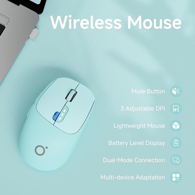 EWEADN Q5 Wireless Mouse, Battery Level Display, Ergonomic Office Mouse - Image 2