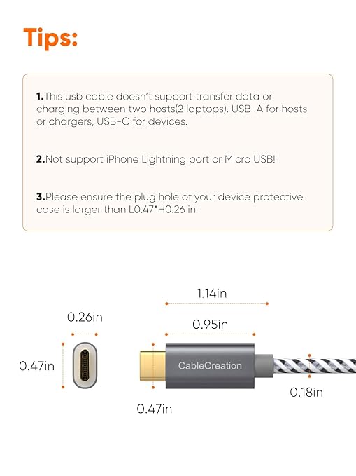 CableCreation USB C to USB A Cable 3FT, 10Gbps USB C to USB 3.2 USB 3.1 Gen2 - Image 5