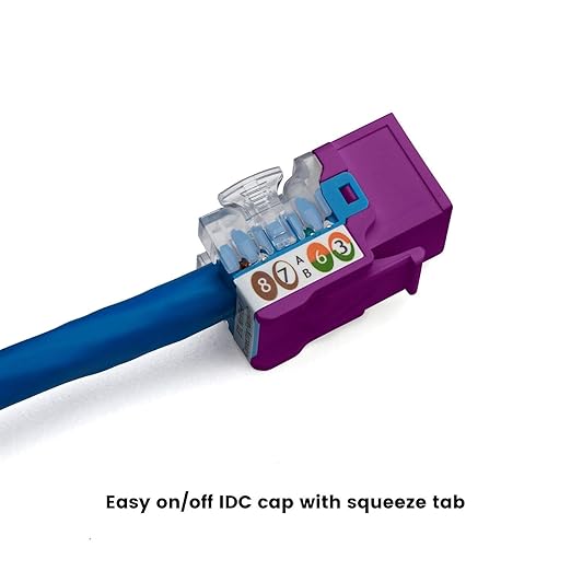 trueCABLE Cat6 Keystone Jack, Unshielded, 90 Degree Punch-Down, PoE++ 100W - Image 5