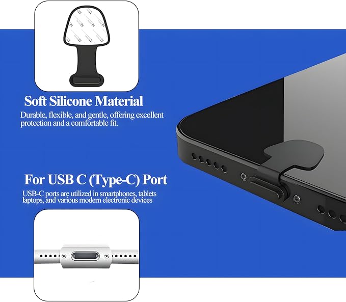 10 PCS USB Type C Anti Dust Plugs Cover, C-Type Port Dust Plug, Anti-Lost USB C - Image 7