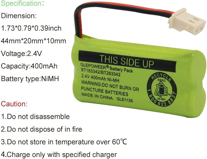DM221 BT183342/BT283342 2.4V 400mAh Ni-MH Battery Pack, Also Compatible - Image 2