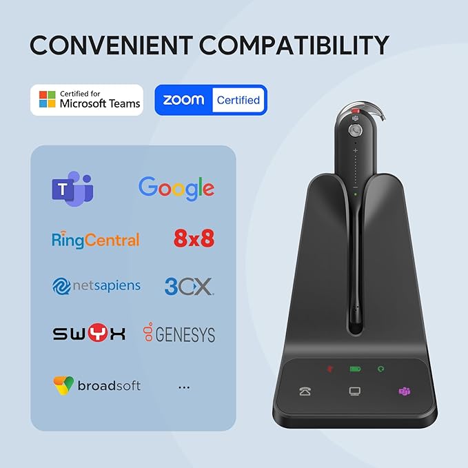 Yealink Wireless DECT Headset WH63 E2, Teams Certified, Single Ear Convertible - Image 4
