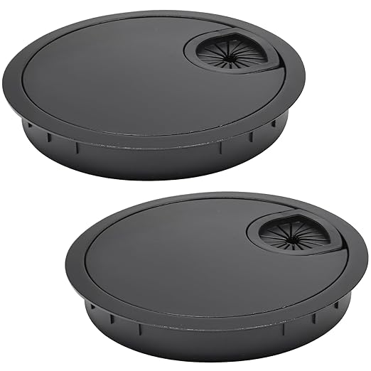 2 Pcs Desk Grommet 3-1/8" / 80 mm, Desk Cord Hole Cover, Cable Grommet Metal by EASYEAH