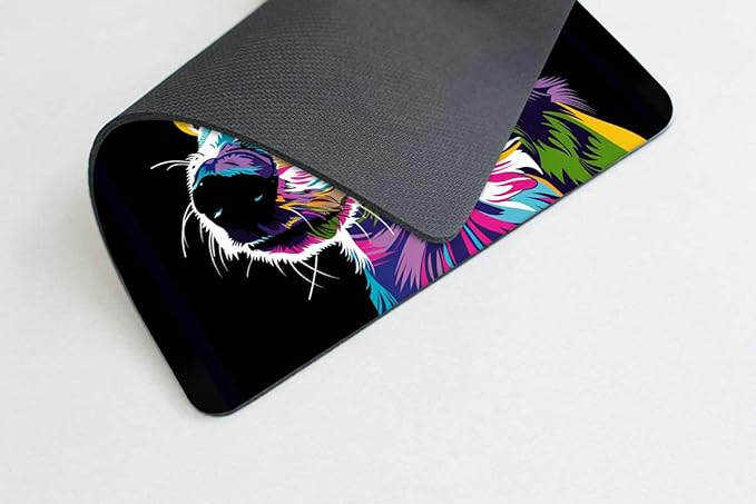 Square Mouse Pad Colorful Dog Portrait-5, Gaming Mouse Pads - Image 3