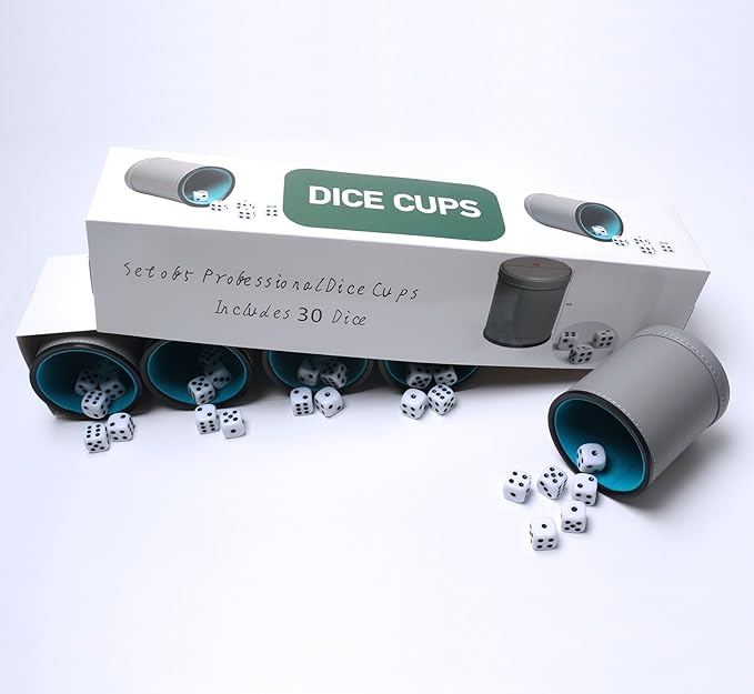 5 Pack PU Leather Dice Cups Felt Lining Quiet Shaker - Image 7