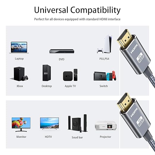 LEADSTAR HDMI Cable 4K 30 ft / 9m, High Speed HDMI 2.0 Cord Braided | 4K@60Hz - Image 6