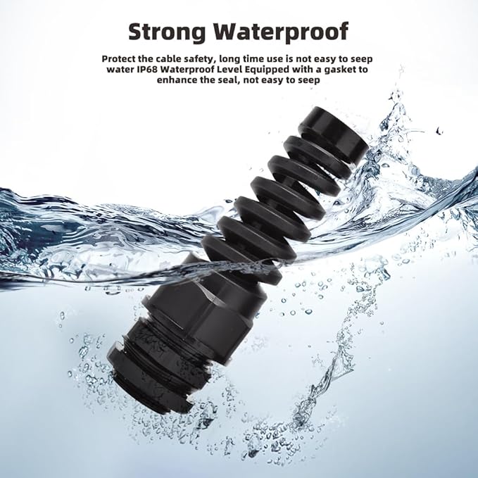 Strain Relief Cord Connector, CGELE 5 Pack NPT 3/4" Waterproof Cable Gland Cord - Image 3
