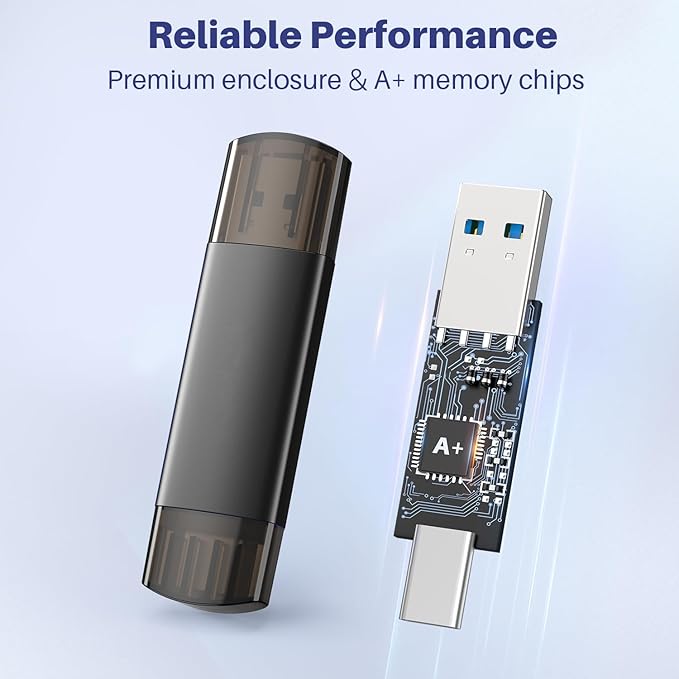 128GB USB C Flash Drive Dual USB 3.0 Flash Drive Type C + USB A Portable Type-C - Image 5