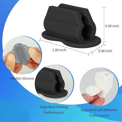 12PCS Pen Holder for Desk, Upgraded Adhesive Pen Pencil Holder for Desk Wall - Image 2