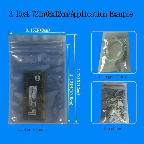 100pcs 3.15X4.72in/8X12cm Anti Static Bags, ESD Bags Resealable - Image 2