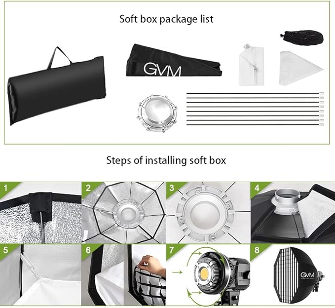 GVM 80W Photo Studio Lighting Kit, LED Video Light - Image 7