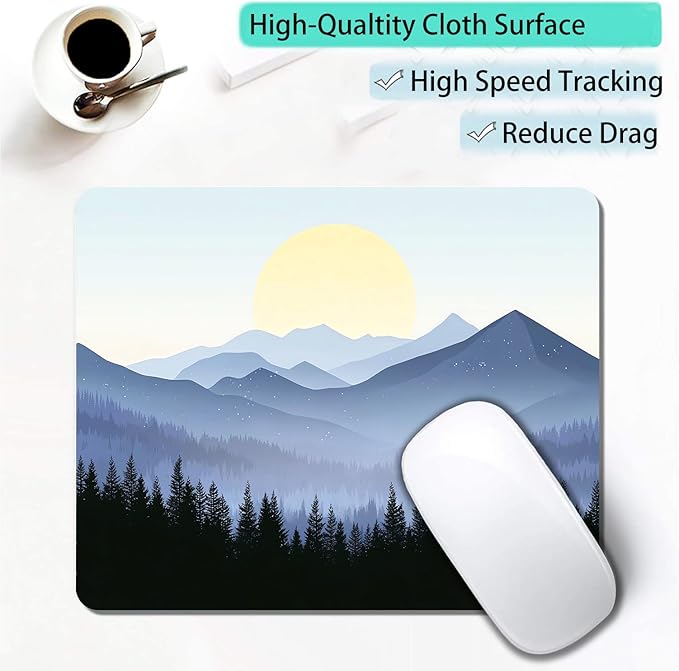 Misty Forest Moon Mountain Custom Mouse Pad - Image 3