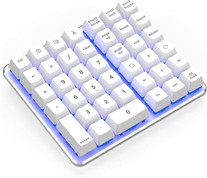 Left-Handed Mechanical Numeric Keypad, Hot-Swap LED Backlit Number Pad by SurnQiee