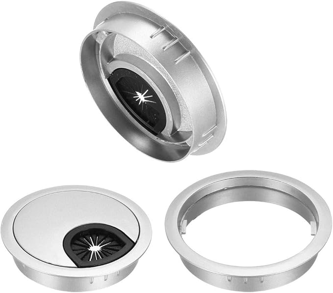 uxcell Cable Hole Cover, 2.4Inch/60mm Zinc Alloy Desk Wire Cord Cable Grommets - Image 3