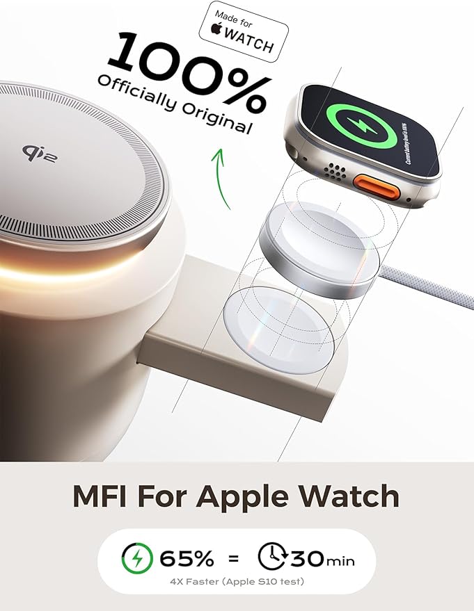 MFI Certified by Apple, 4 in 1 Magsafe Wireless Charging Station, Qi2 15W - Image 2