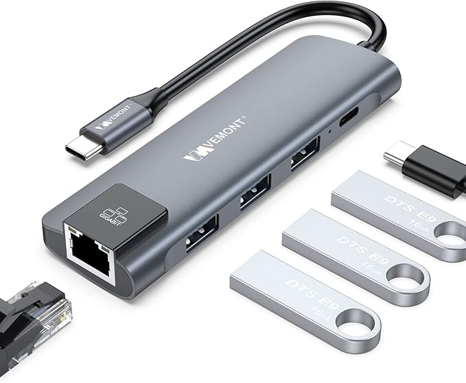 VEMONT USB C hub, 5 in1 USB-C hub, Type-c multiport Adapter by VEMONT