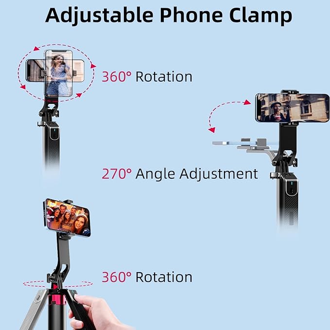 WOVTE 71" Selfie Stick with 2 Lights, Extendable Stand - Image 4
