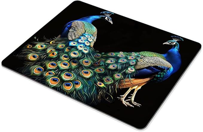 Square Mouse Pad Beautiful Peacock - Image 6