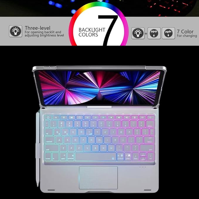 Keyboard case for iPad Mini 7 A17 Pro/Mini 6 Rotating, Touchpad Keyboard Case - Image 4