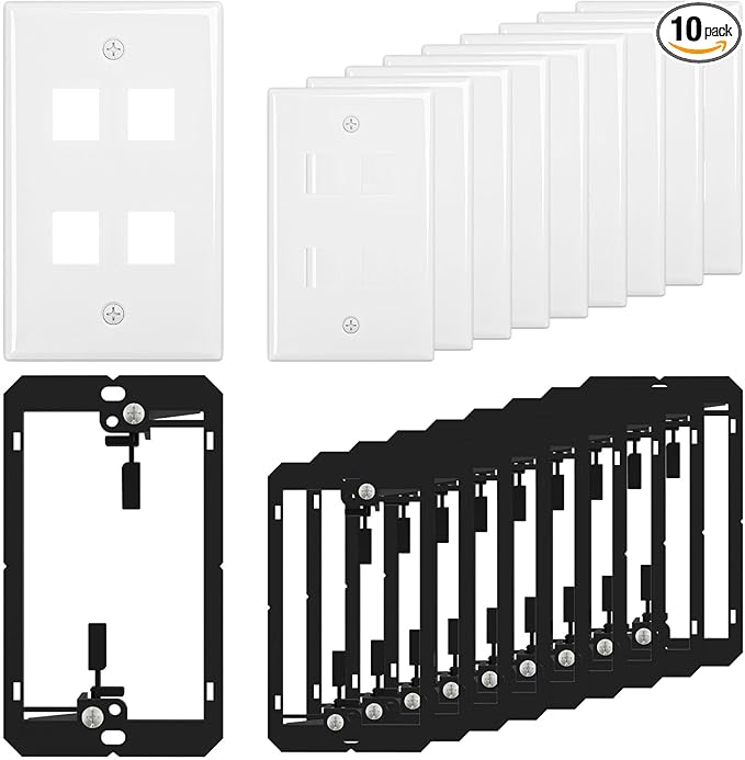FGB 4-Port Keystone Wall Plate, by FGB