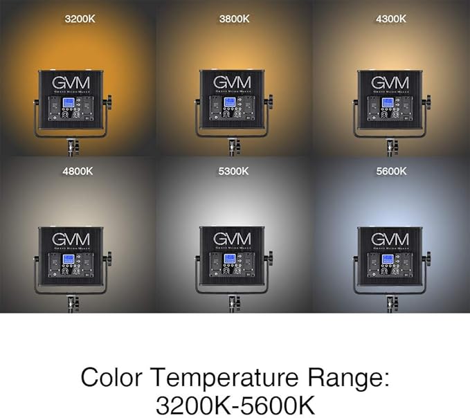 LED Video Light GVM 672S CRI97+ TLCI97+ 22000lux Dimmable Bi-color 3200K-5600K - Image 5