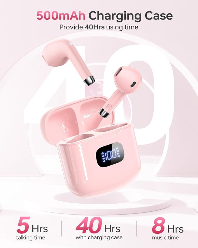 Wireless Earbuds Bluetooth 5.3 Headphones, 40Hrs Playback Stereo Ear Buds - Image 5