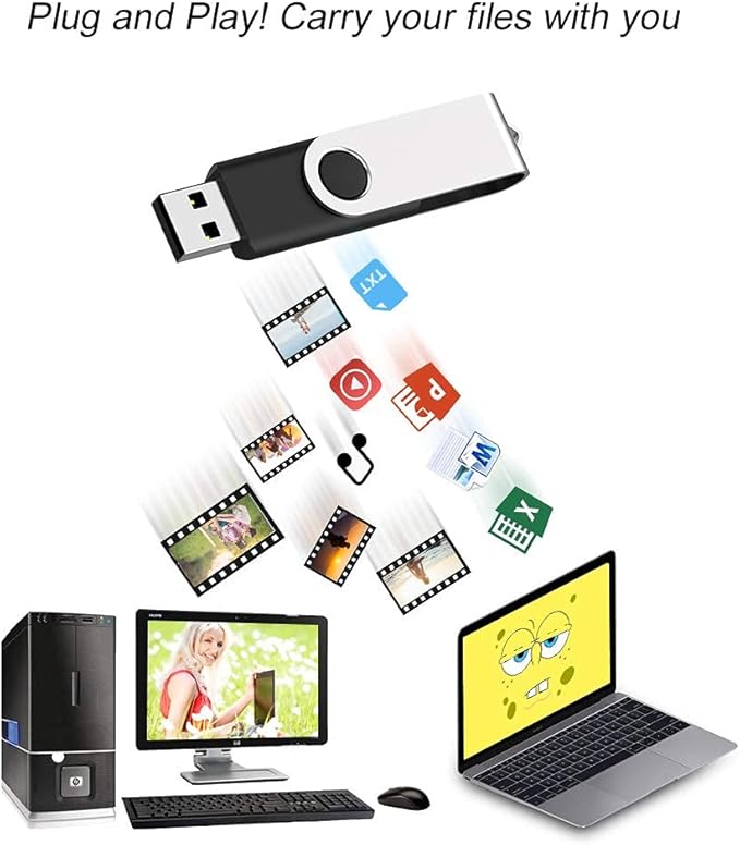JUANWE 16GB USB Flash Drive 50 Packs, Bulk Thumb Drives FAT32 Foldable - Image 5
