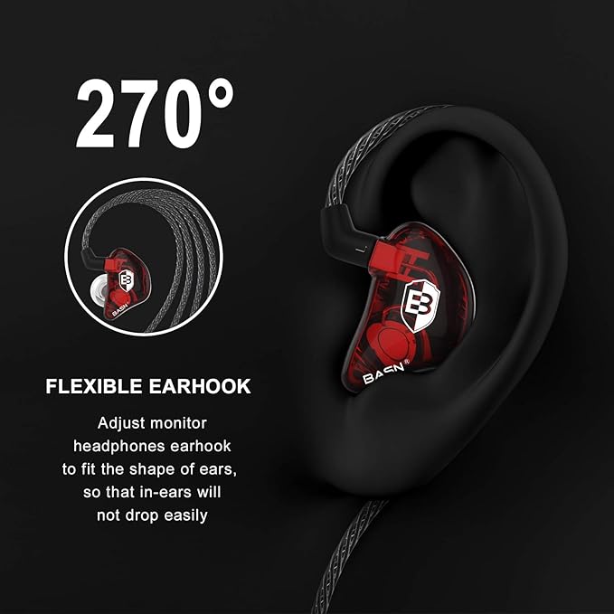 BASN Bsinger PRO in-Ear Monitors Hybrid Dynamic Dual Drivers Two Detachable - Image 2