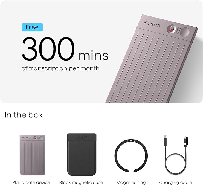 Plaud Note AI Voice Recorder, Voice Recorder w/Case, App Control, Transcribe & - Image 9