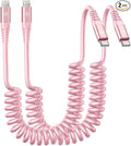 KIYODA USB C to Lightning Cable 3FTfor Car, Coiled iPhone Charger Fast Charging by KIYODA