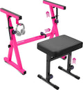 Liquid Stands Pink Portable Heavy Duty Digital Keyboard Stand and Bench Set by LiquidStands