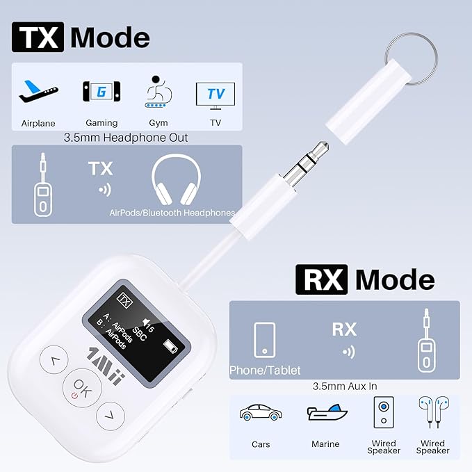 1Mii SafeFly Min+ Bluetooth Transmitter and Receiver, Supports to 2 - Image 6