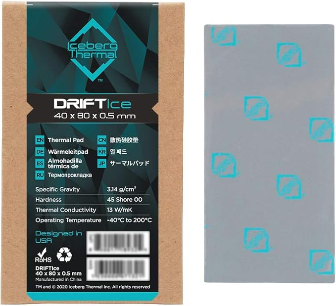 Iceberg Thermal DRIFTIce Thermal Pad 80mm x 40mm x 0.5mm by DRIFTIce