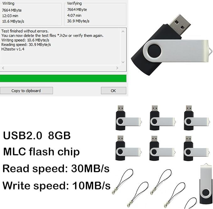 lcwamy 8GB Flash Drives 50 Pack USB Drives Bulk USB Flash Drive 50 Pack Thumb - Image 2