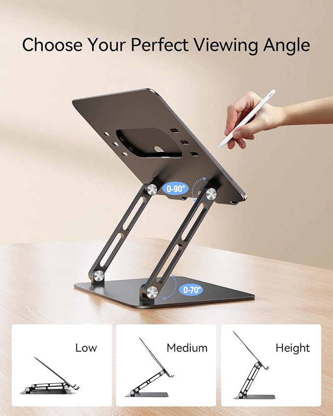 Foldable Aluminum Laptop Stand for 10-17.3" Laptops, Height Adjustable Portable - Image 5