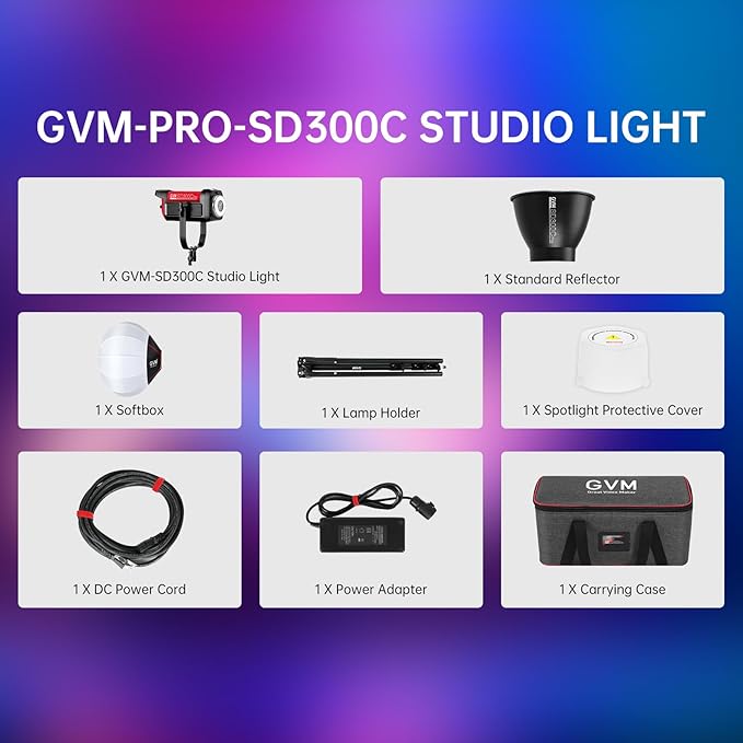 GVM 300W Photo Lighting RGB Video Light - Image 9