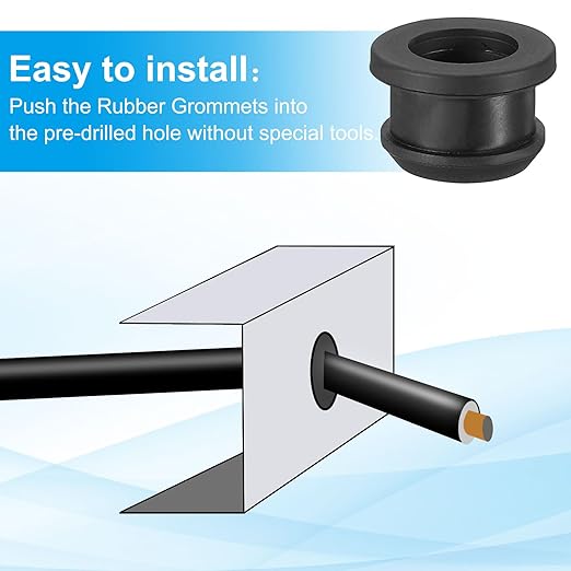 PATIKIL 14mm / 9/16 Inch Drill Hole, 7/16 Inch ID Rubber Grommets - Image 4