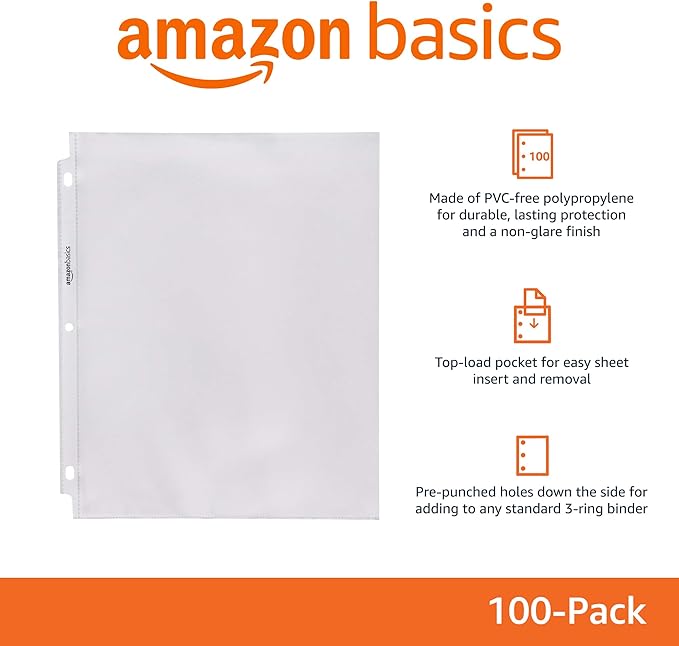 Amazon Basics Sheet Protector, 8.5 x 11 - Image 2