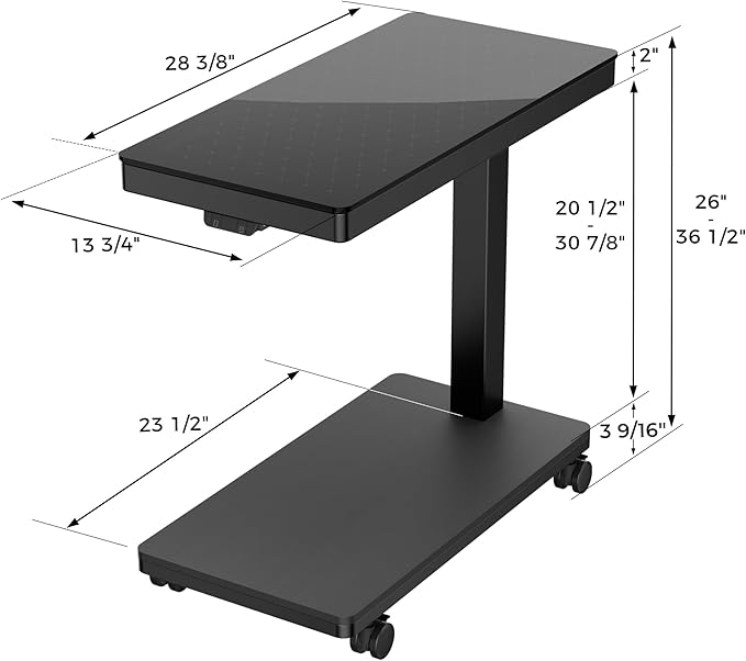 EUREKA ERGONOMIC Height Adjustable Computer Tower Stand, Illuminated Glass - Image 5