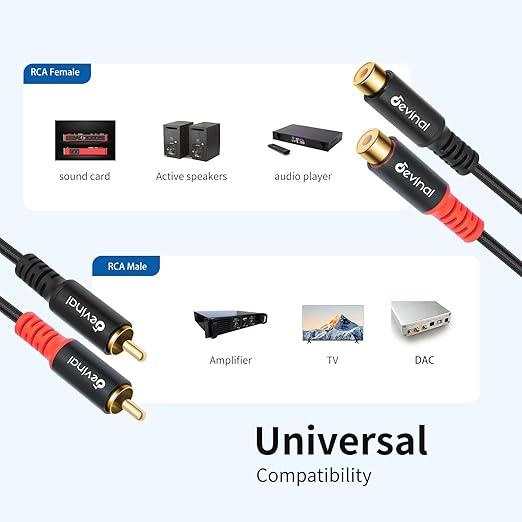 Devinal RCA Female to Male Extension Cable - Image 2