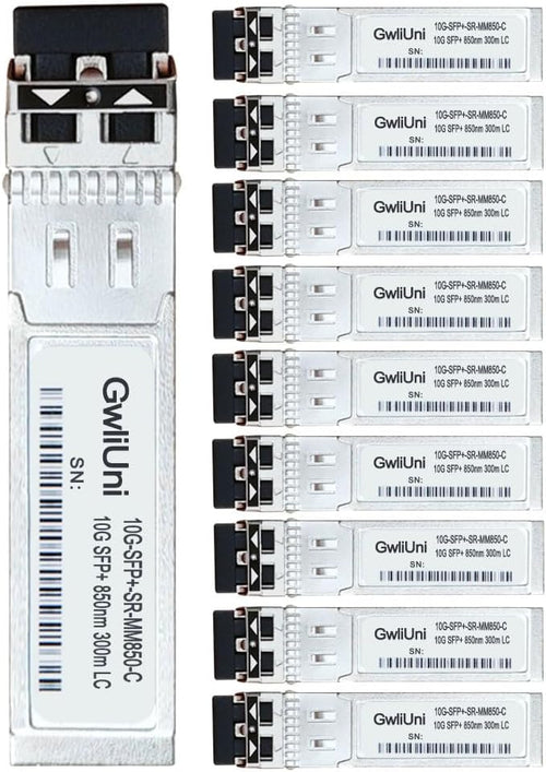 10Pcs Multi-Mode 10G SFP+ Fiber Module Network Transceiver, SR MM850nm 300m by GwliUni