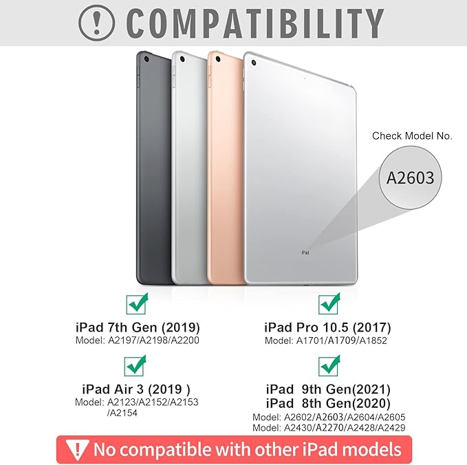 Keyboard Case for iPad 9th/8th/7th Generation 10.2 inch, 360° Rotatable iPad - Image 2