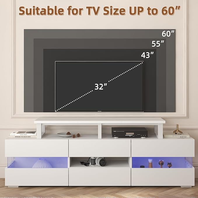 YAOHUOO 45" Large TV Riser for 32-60 inch TV, TV Riser Stand Shelf - Image 3