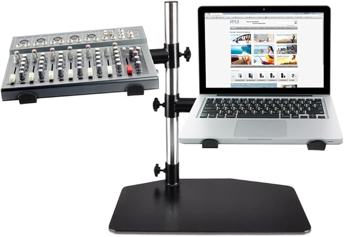 Pyle Portable Dual Laptop Stand – Standing Table Holder - Image 2