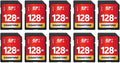 GIGASTONE 128GB SD Card 10-Pack UHS-I U1 Class 10 SDXC Memory Card Full HD Video by Gigastone