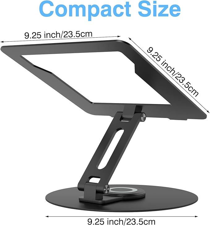 Swivel Laptop Stand for Desk, Adjustable Height Aluminum Computer Stand - Image 8
