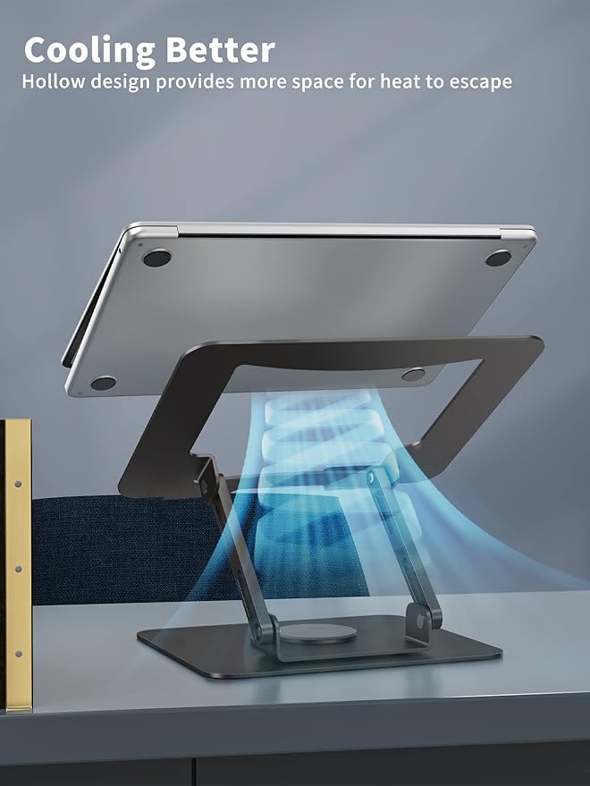 SOUNDANCE Laptop Stand with 360° Rotating Base, Ergonomic Computer Riser - Image 7