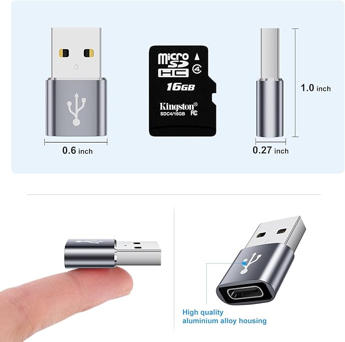 USB to USBC Adapter 8 Pack, USB A to C Adapter, USBC Female to USBA Male OTG - Image 6