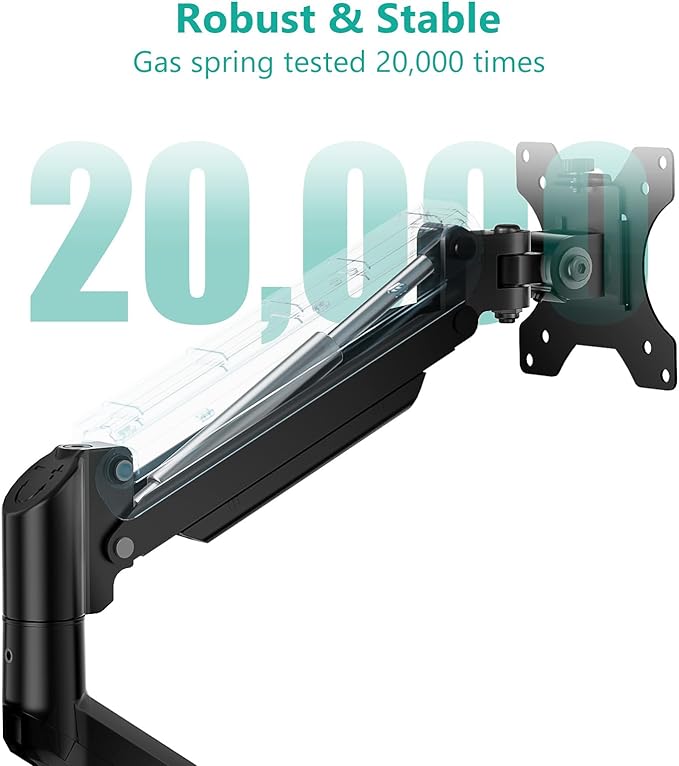 WALI Single Monitor Mount, Gas Spring Monitor Arm - Image 5