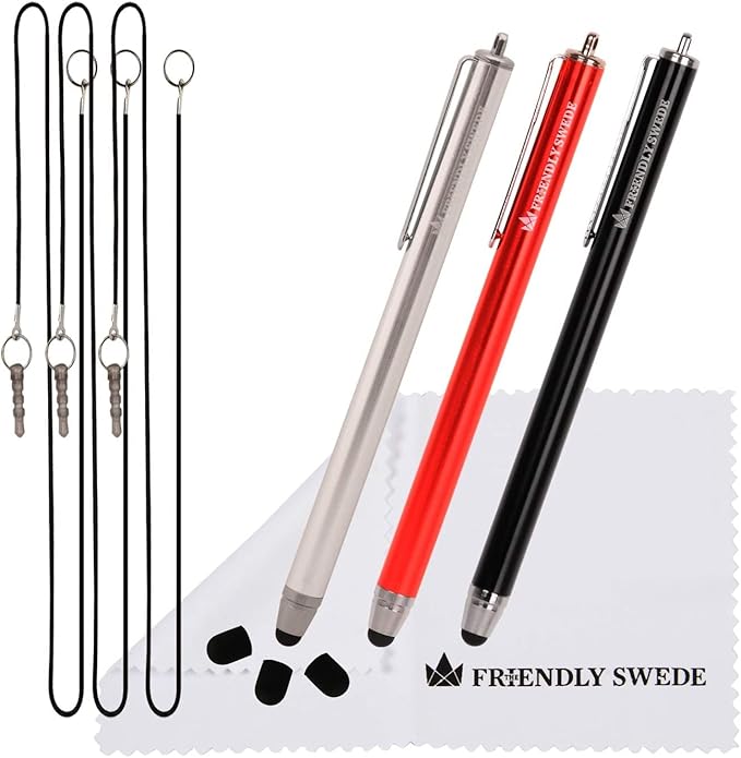 The Friendly Swede Stylus Pen for Touchscreen — 3-Pack 5.5" High Precision by TheFriendlySwede